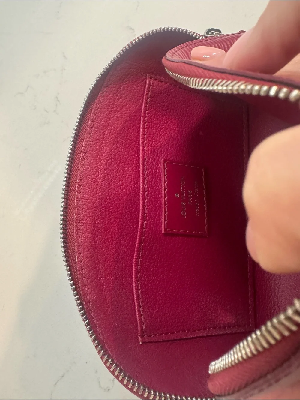 Authentic Louis Vuitton Fuchsia Epi leather cosmetic bag